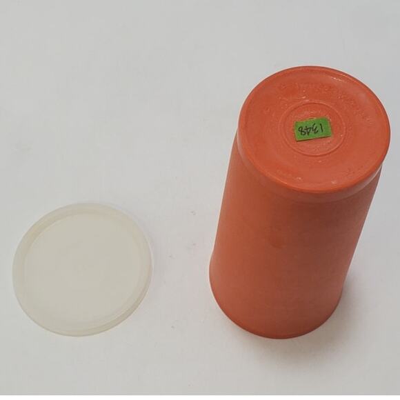 Vintage Tupperware Orange 1348 Tumbler Cup & Clear Lid 1347 made USA 16 oz - Picture 3 of 4